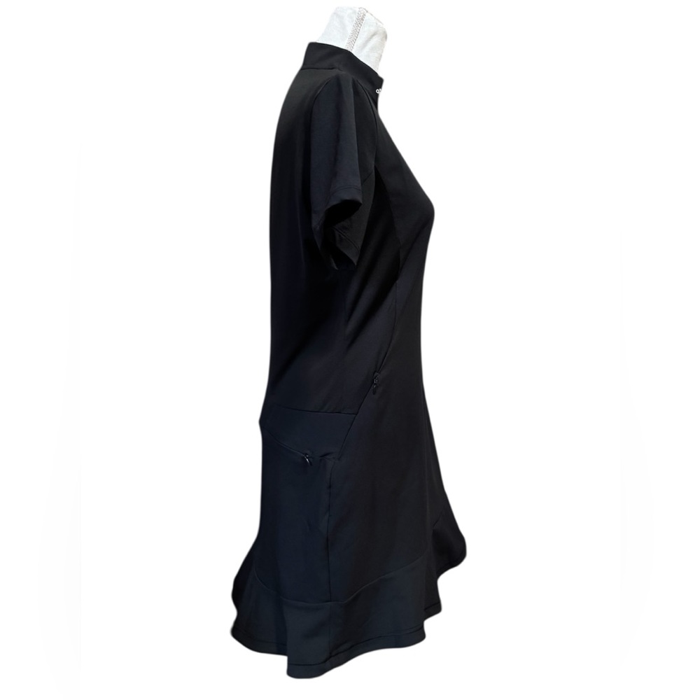Adidas Frill Black Short Sleeve Golf Dress - Medium - Picture 4 of 6